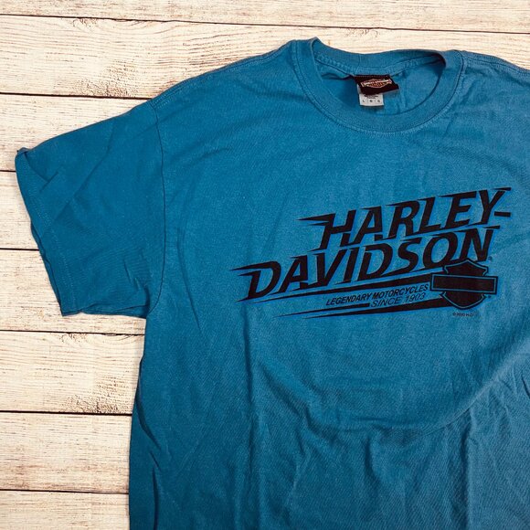 Vintage Harley Davidson Rockstar Fort Myers FL T-Shirt Size Large Blue Surfboard - Picture 10 of 11